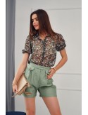 Khaki women\'s casual shorts MP47370 - Online store - Boutique